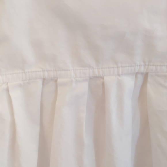 Maeve White Cropped Blouse with Textured Floral Design Babydoll 100% Cotton XS - Picture 6 of 7